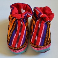 Size 9-9.5 Infant/Toddler Cotton Woven Booties - Thumbnail 1