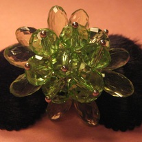 Green Crystal Adjustable Ring