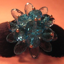 Teal Crystal Adjustable Ring