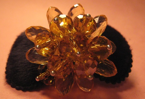 Amber Crystal Adjustable Ring