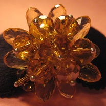 Amber Crystal Adjustable Ring