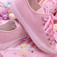 Harajuku Pastel Pink / White Lace Canvas Shoes - Thumbnail 2