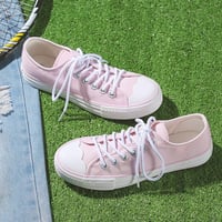 Harajuku Pastel Pink / White Lace Canvas Shoes - Thumbnail 3