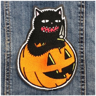 HALLOWEEN KNIFE CAT PATCH