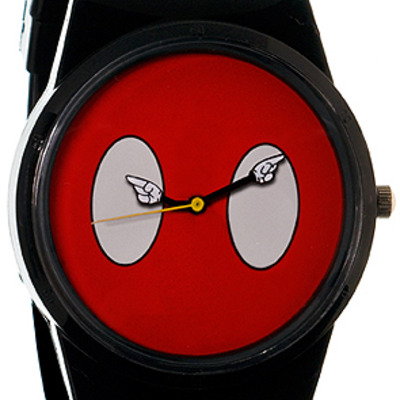 The mickey mouse buttons pantone watch in red and black