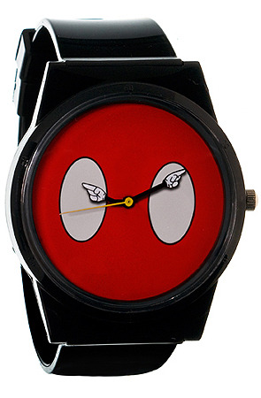 The Mickey Mouse Buttons Pantone Watch in Red and Black