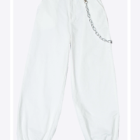 ALL WHITE JOGGER PANTS WITH CHAIN - Thumbnail 2