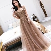 Handmade tulle lace long prom dress, evening dress - Thumbnail 1