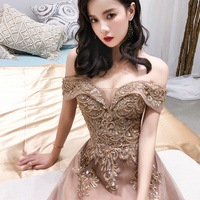 Handmade tulle lace long prom dress, evening dress - Thumbnail 2