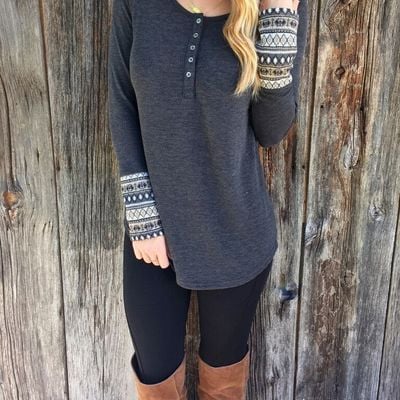 Women's long sleeves printed t-shirt