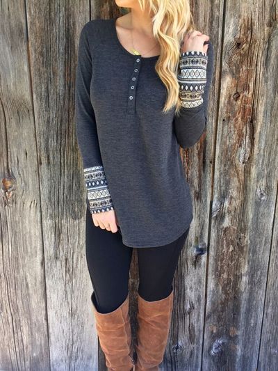 Women'S Long Sleeves Printed T-Shirt