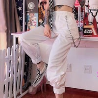 White Chain Casual Jogger Pants - Thumbnail 1