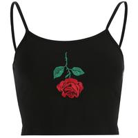 Rose Embroidery Tank Top - Thumbnail 4