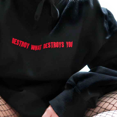 Free Shipping-"DESTROY WHAT DESTROYS YOU" HOODIE