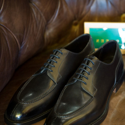 Handmade black men's genuine leather shoes, men's lace up stylish shoes - Thumbnail 5