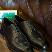 Handmade Black Men's Genuine Leather Shoes, Men's Lace Up Stylish Shoes - Thumbnail 1