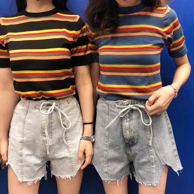 Color block stripe tee