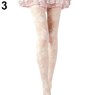 Beautiful rose pattern stocking tights