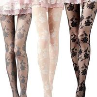 Beautiful Rose Pattern Stocking Tights - Thumbnail 1