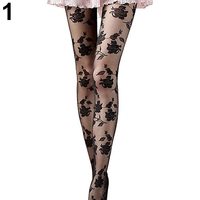 Beautiful Rose Pattern Stocking Tights - Thumbnail 3