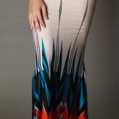 High waisted abstract skirt