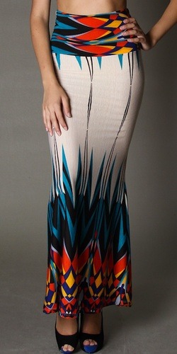 High Waisted Abstract Skirt