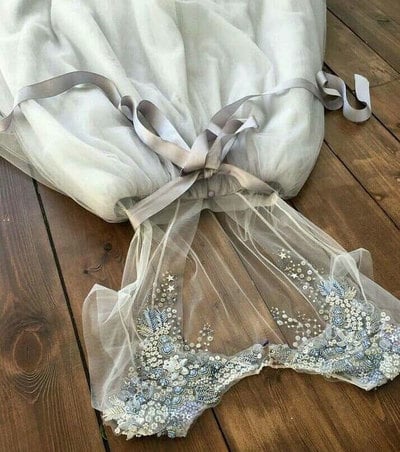 Sweetheart Back Tulle Long Prom Dresses Wedding Dresses with Appliques Beaded