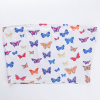 Butterfly Print Strapless Vest Tube Top - Thumbnail 4