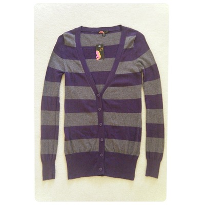 (new with tags) purple/grey striped cardigan
