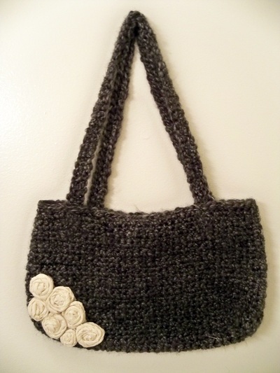 Rosette handbag -gray