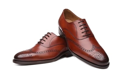 Handmade Men's Classic Brown Shoe, Brown Leather Wing Tip Lace Up Shoes