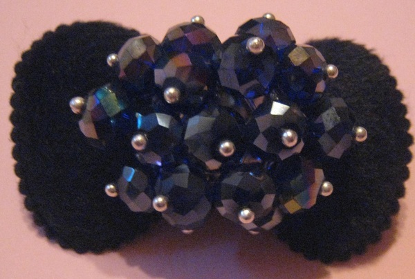 AB Blue Crystal Adjustable Ring