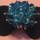 LTeal Crystal Adjustable Ring - Thumbnail 1