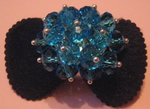 LTeal Crystal Adjustable Ring