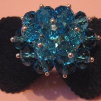 LTeal Crystal Adjustable Ring