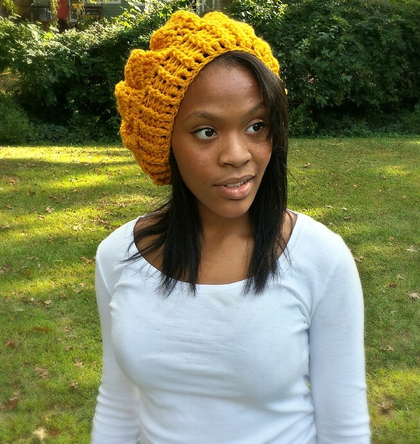 so slouchy beret gold