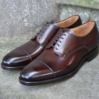 Handmade Men's Formal Shoes, Burgundy Leather Cap Toe Lace Up Formal Shoes - Thumbnail 2