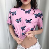 Vintage Butterfly Pink Top - Thumbnail 1