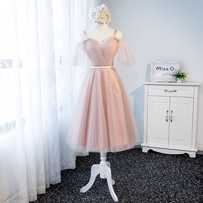 Pink  tulle short prom dress, homecoming dress - Thumbnail 5