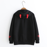 New cute little devil embroidered hoodie - Thumbnail 3