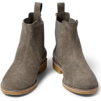 Handmade Men's Chelsea Boot, Men's Gray Suede Chelsea Formal Boot - Thumbnail 2