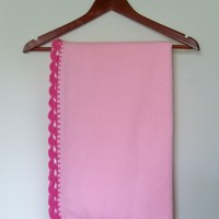Crochet Edged Fleece -Pink - Thumbnail 1