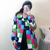 Free Shipping-CHECKERBOARD WINDBREAKER (MULTI-COLOR) - Thumbnail 1
