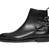 Handmade Men's Jodhpurs Formal Boot, Black Leather Double Monk Strap Formal Boot - Thumbnail 1
