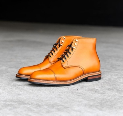 Handmade Men's Classic Ankle High Boot, Men's Pure Tan Color Leather Fashion Boot.