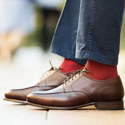 Handmade men's classic shoes,men's tan brown leather laceup formal shoes - Thumbnail 5