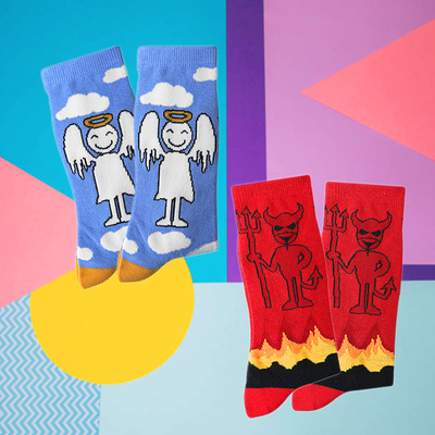 Angels and devil socks ( set / 2 pairs )