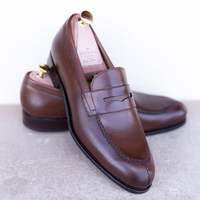Handmade Men's Formal Shoes, Men's Burgundy Leather Loafer Formal Shoes - Thumbnail 1