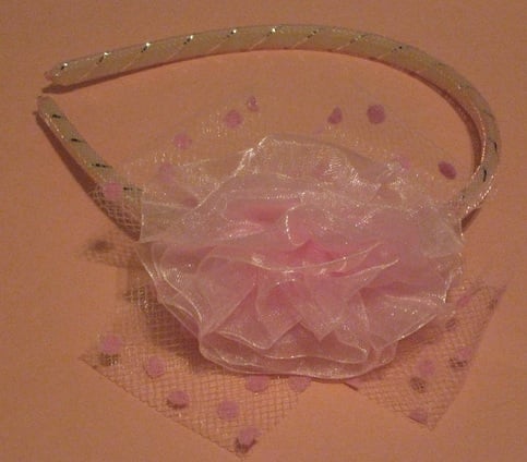 Pink Chiffon & Organza Headband
