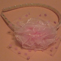 Pink Chiffon & Organza Headband